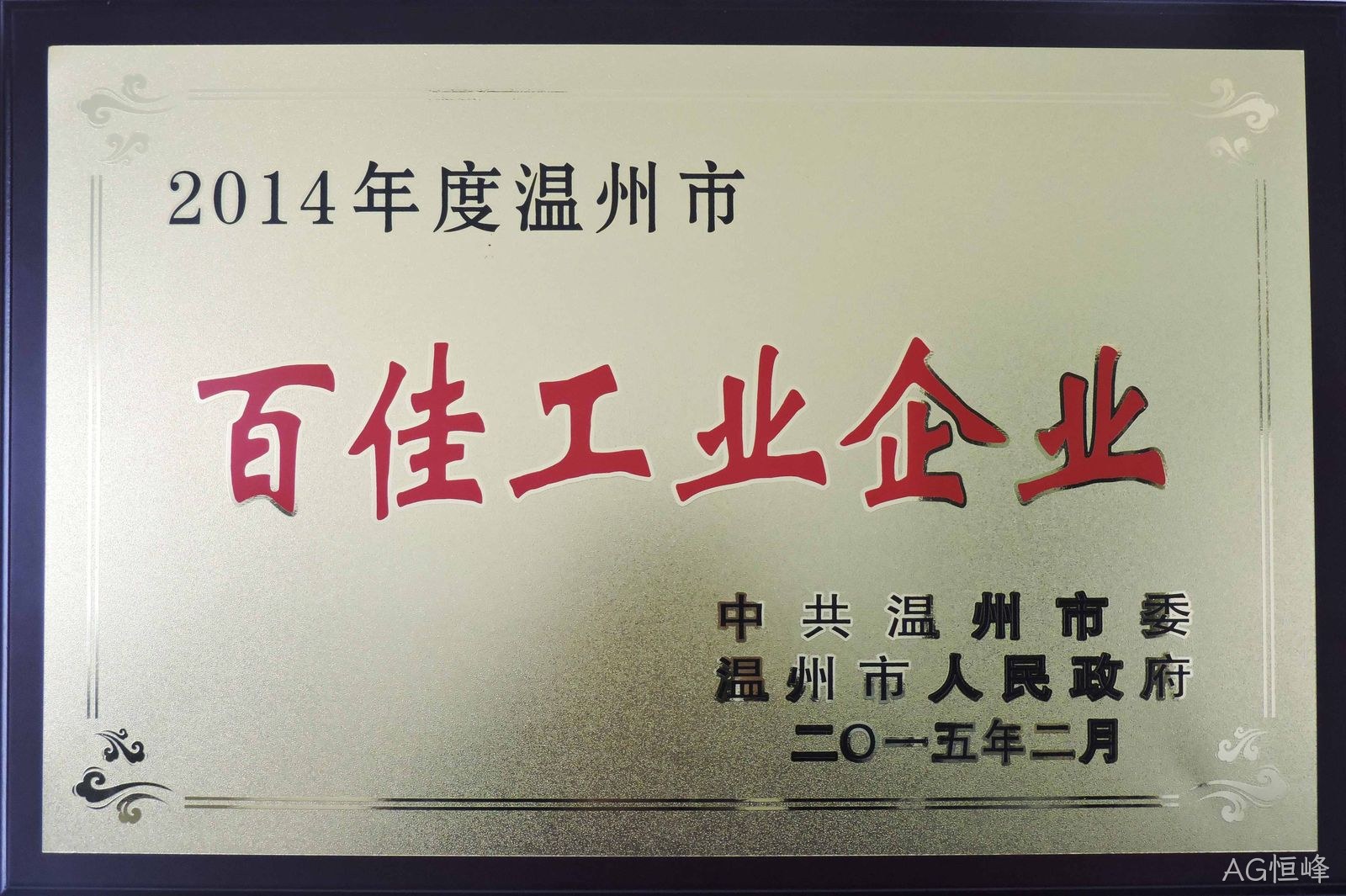 2014年度温州市百佳工业企业
